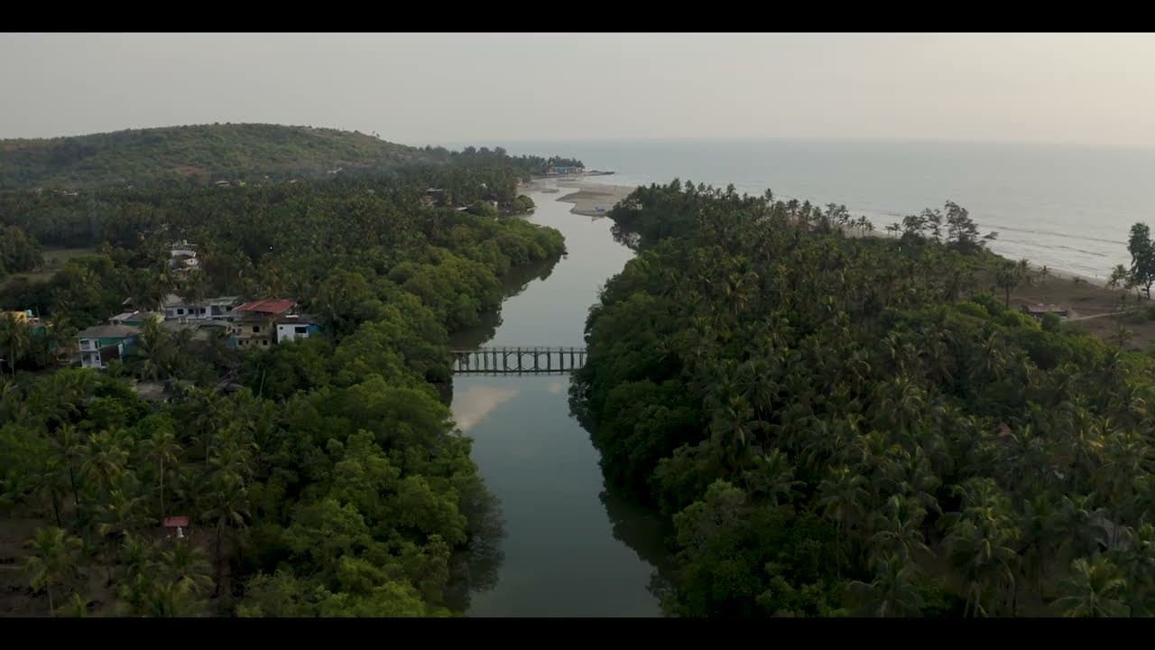 [4K] Mandrem Beach in Goa - Stunning Aerial Drone Views | Top Beach in North Goa