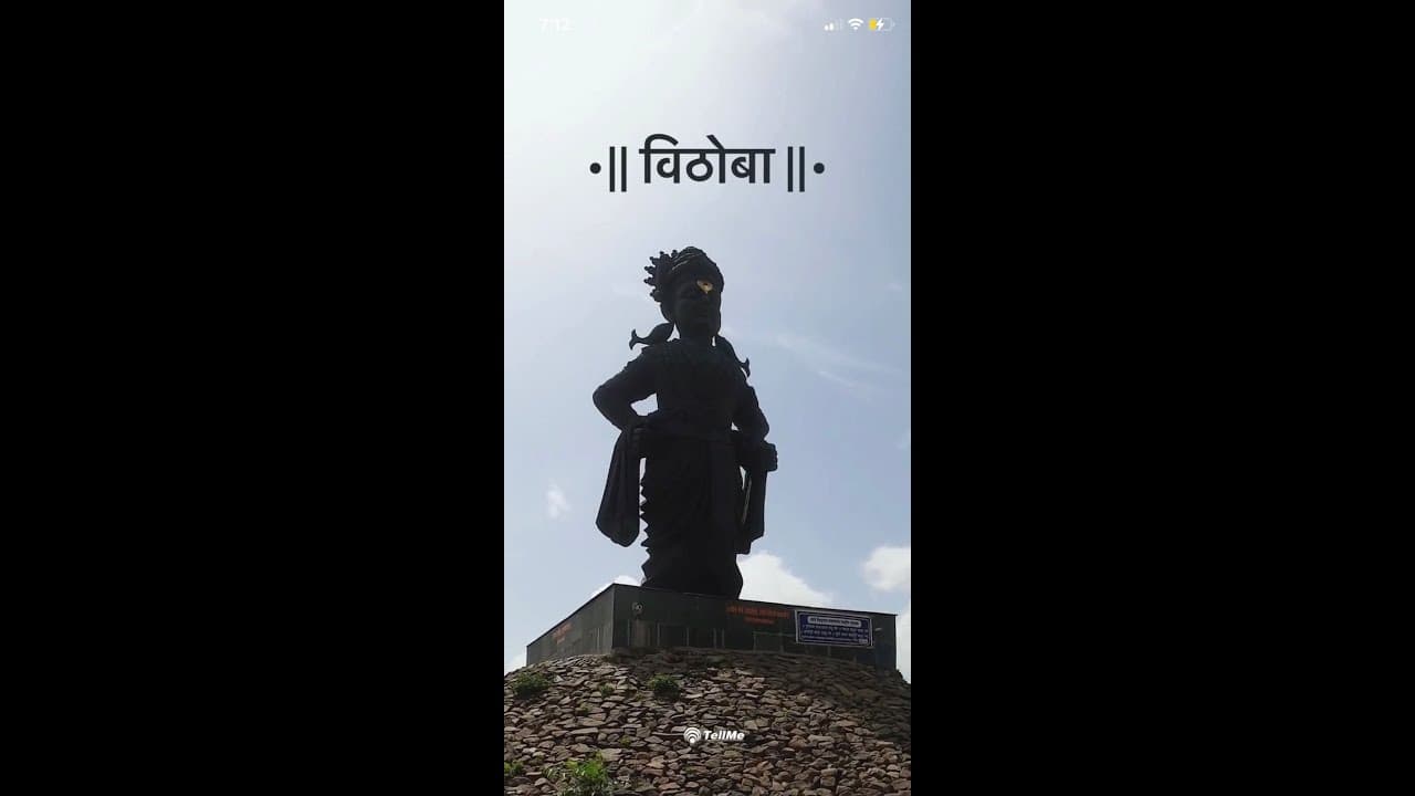 Majestic Aerial View of Vitthal Statue on Ashadi Ekadashi
