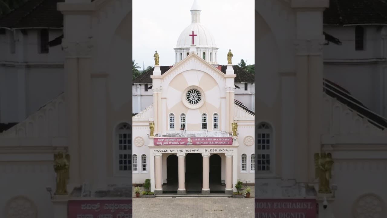 Stunning Aerial View of Rosario Cathedral, Mangalore | 4K Drone Footage | Our Lady of the Rosary