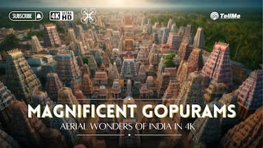 Stunning Temple Gopurams of India Aerial 4K Tour Architectural Marvels